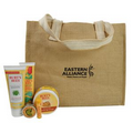 Large Jute Beach Bag W/ Burt's Bees